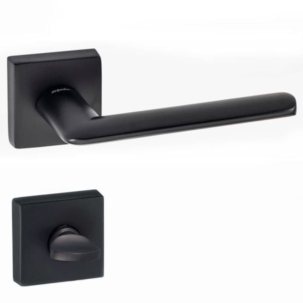 DOĞANLAR KANTE MAT SİYAH ROZETLİ KAPI KOLU TAKIM