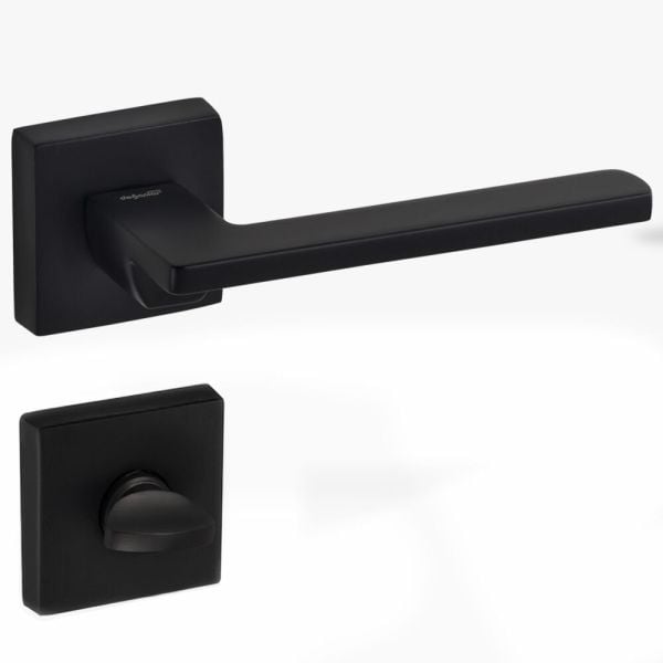 DOĞANLAR PERA MAT SİYAH ROZETLİ KAPI KOLU TAKIM