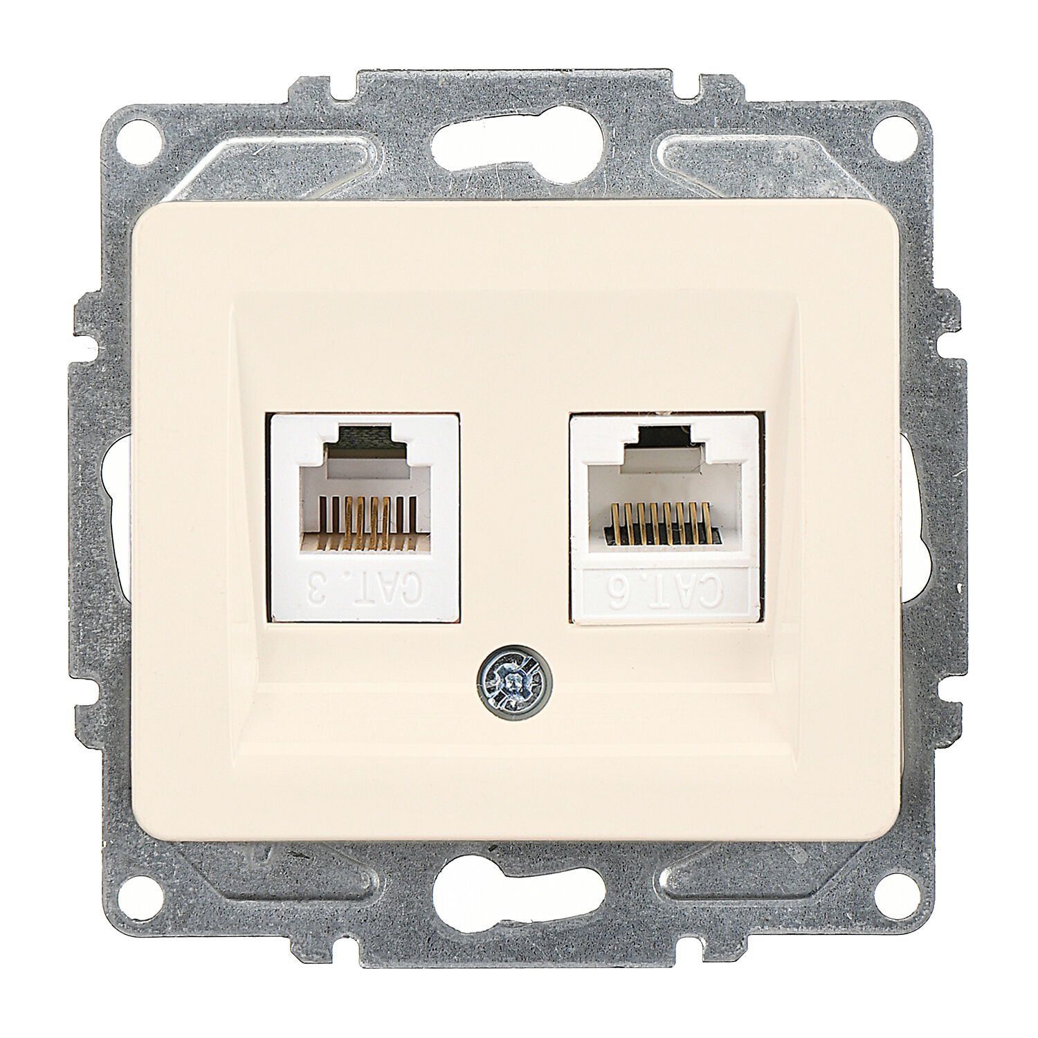 Günsan Fantasy Data + Nümeris Telefon Prizi (RJ45 Cat6 + Cat3) Krem