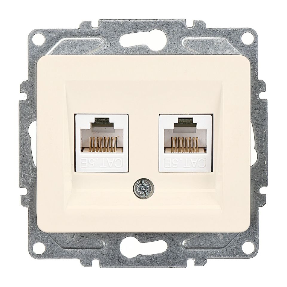 Günsan Fantasy Krem İkili Data Prizi (2 x RJ45 Cat5E)