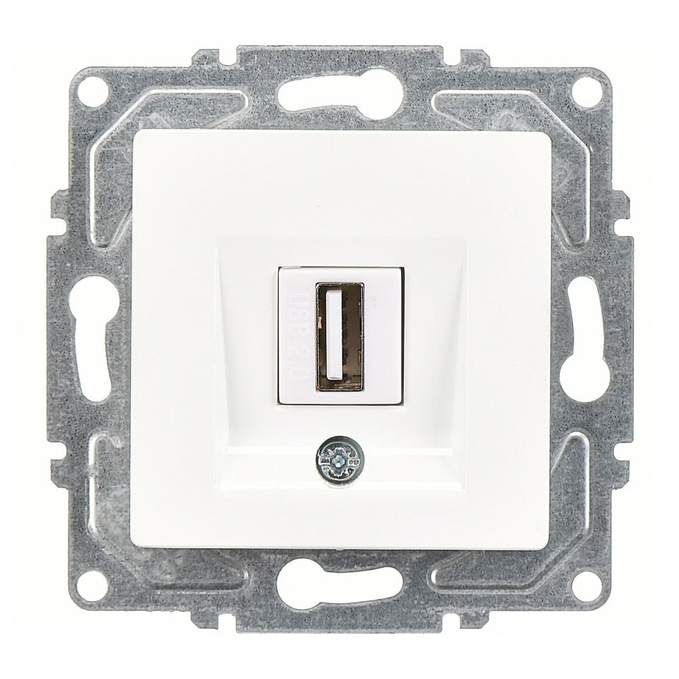 Günsan Eqona Beyaz Vidalı USB Data Prizi