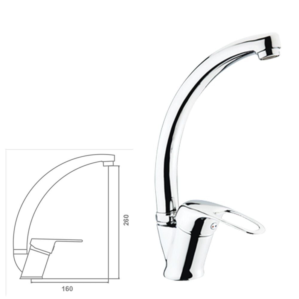 Bella Serisi Kuğu Lavabo Bataryası Çift Girişli Aç-kapa