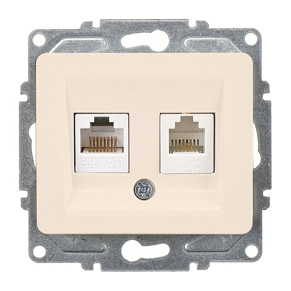 Günsan Fantasy İkili Nümeris Telefon Prizi (2 x Cat3) Krem