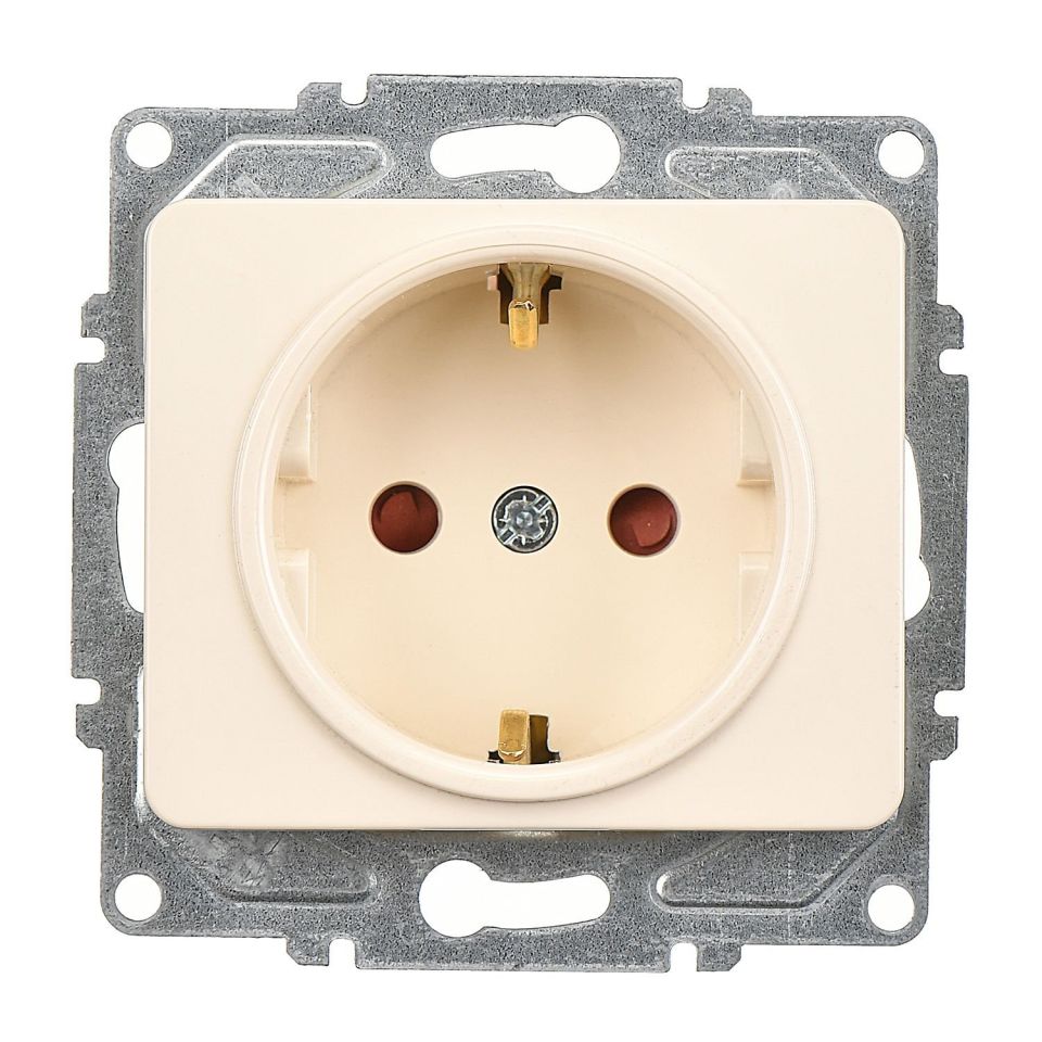 Günsan Fantasy Krem Çocuk Korumalı Kapaklı Topraklı Priz