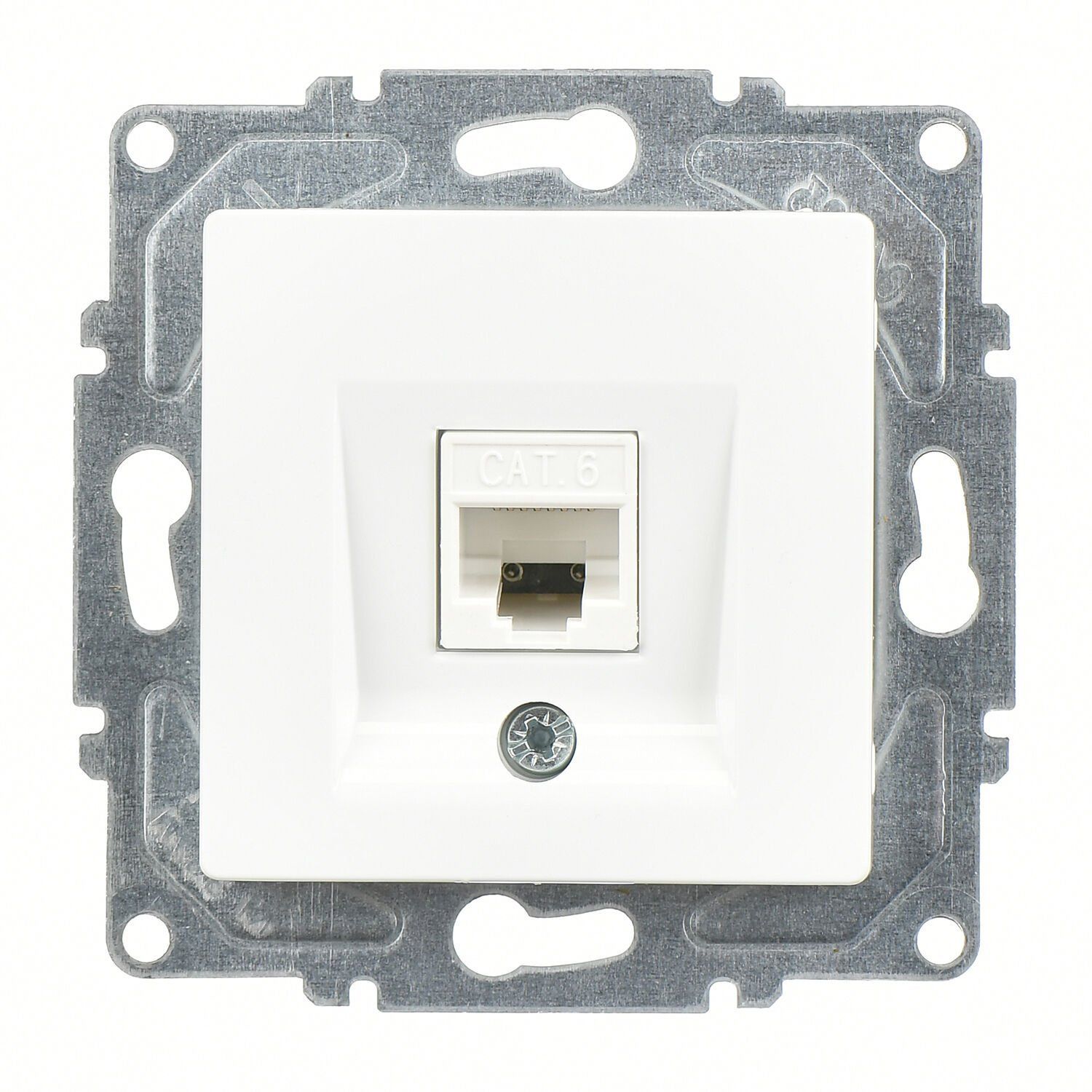 Günsan Eqona Beyaz Vidalı Tekli Data Prizi (RJ45 Cat6)