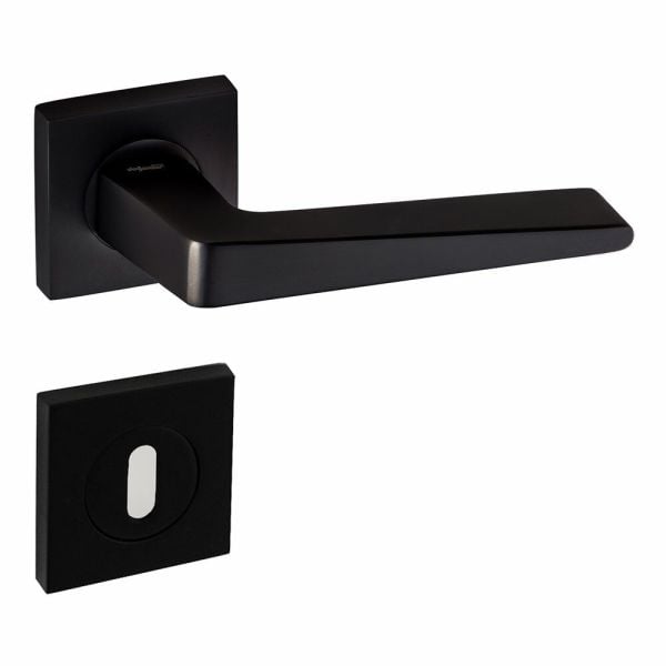 DOĞANLAR PENTA MAT SİYAH ROZETLİ KAPI KOLU TAKIM