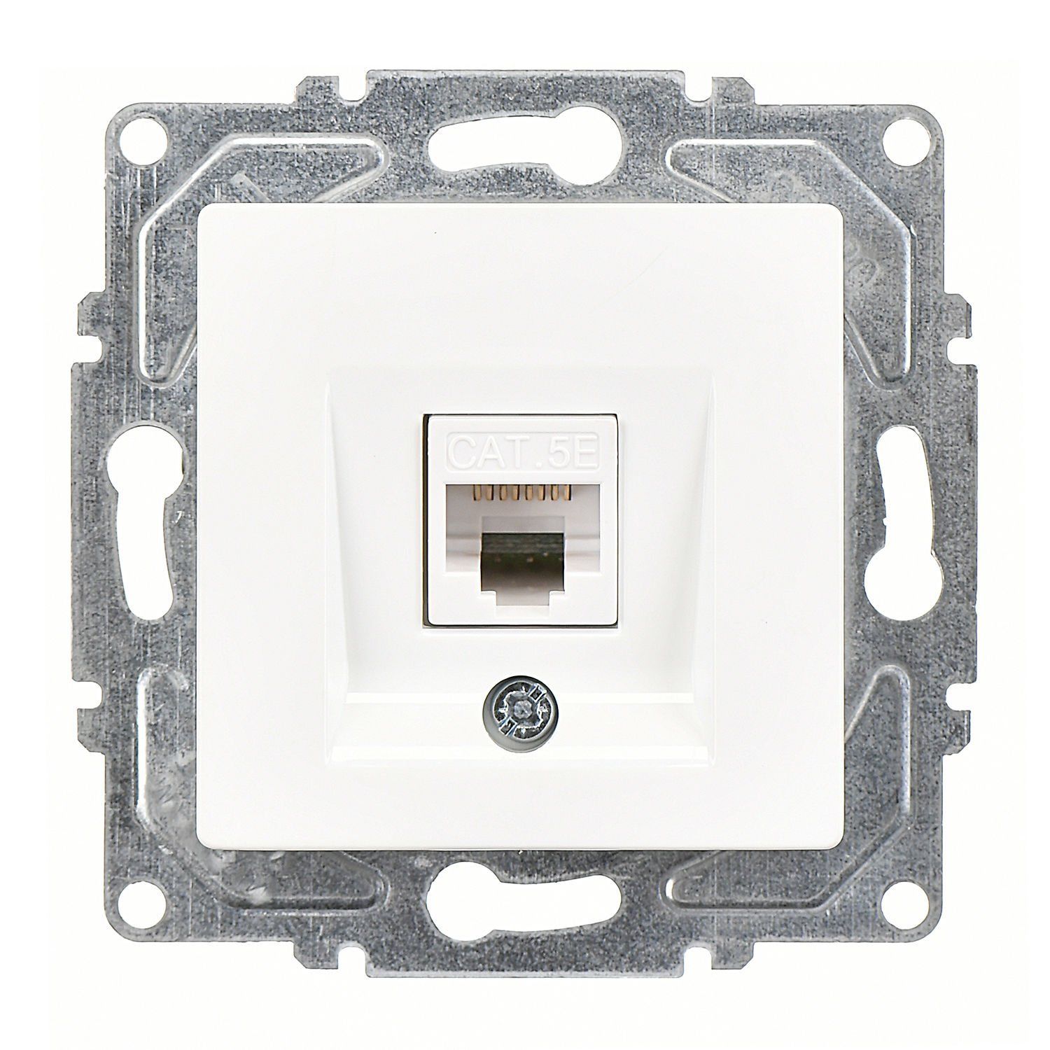 Günsan Eqona Beyaz Vidalı Tekli Data Prizi (RJ45 Cat5E)