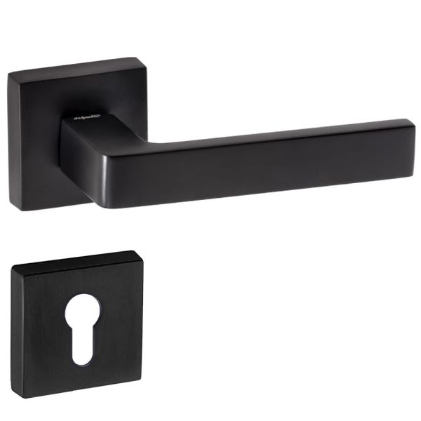 DOĞANLAR KARMA MAT SİYAH ROZETLİ KAPI KOLU TAKIM