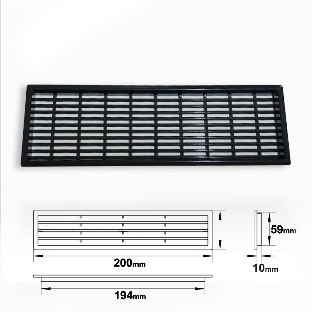 PLASTİK MENFEZ DİKDÖRTGEN SİYAH