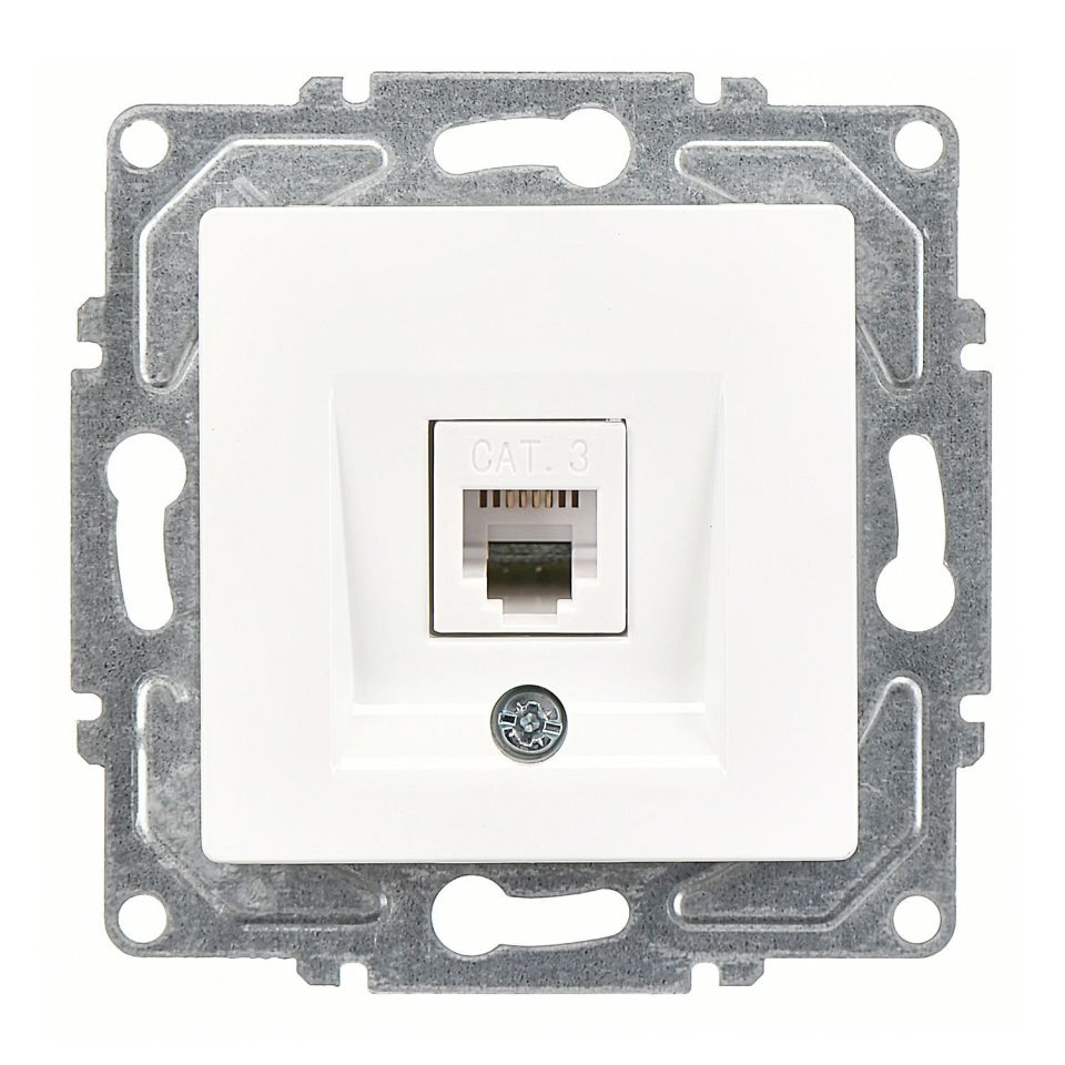 Günsan Eqona Beyaz Vidalı Nümeris Telefon Prizi (Cat3)