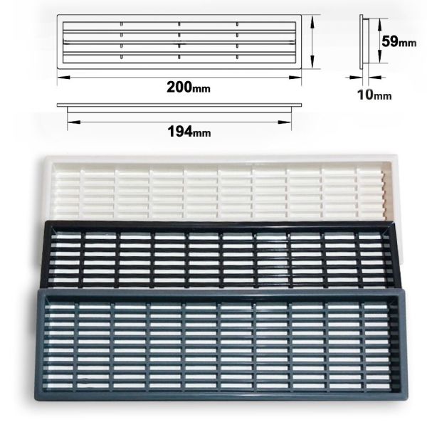 PLASTİK MENFEZ DİKDÖRTGEN GRİ