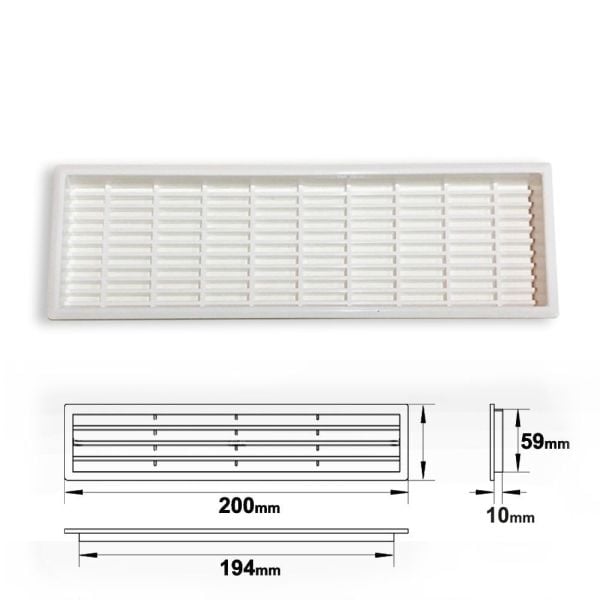 PLASTİK MENFEZ DİKDÖRTGEN BEYAZ