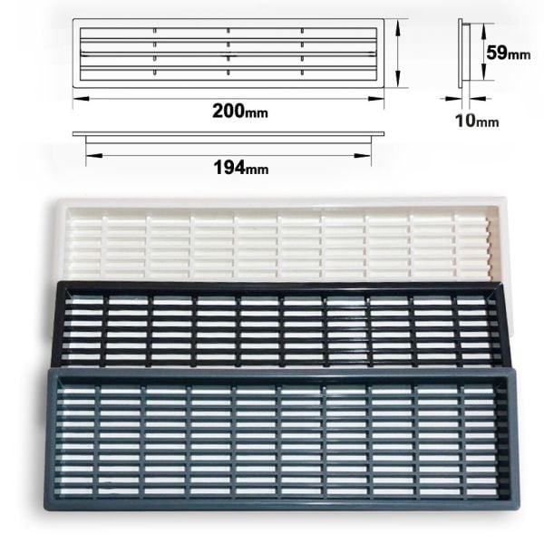 PLASTİK MENFEZ DİKDÖRTGEN BEYAZ