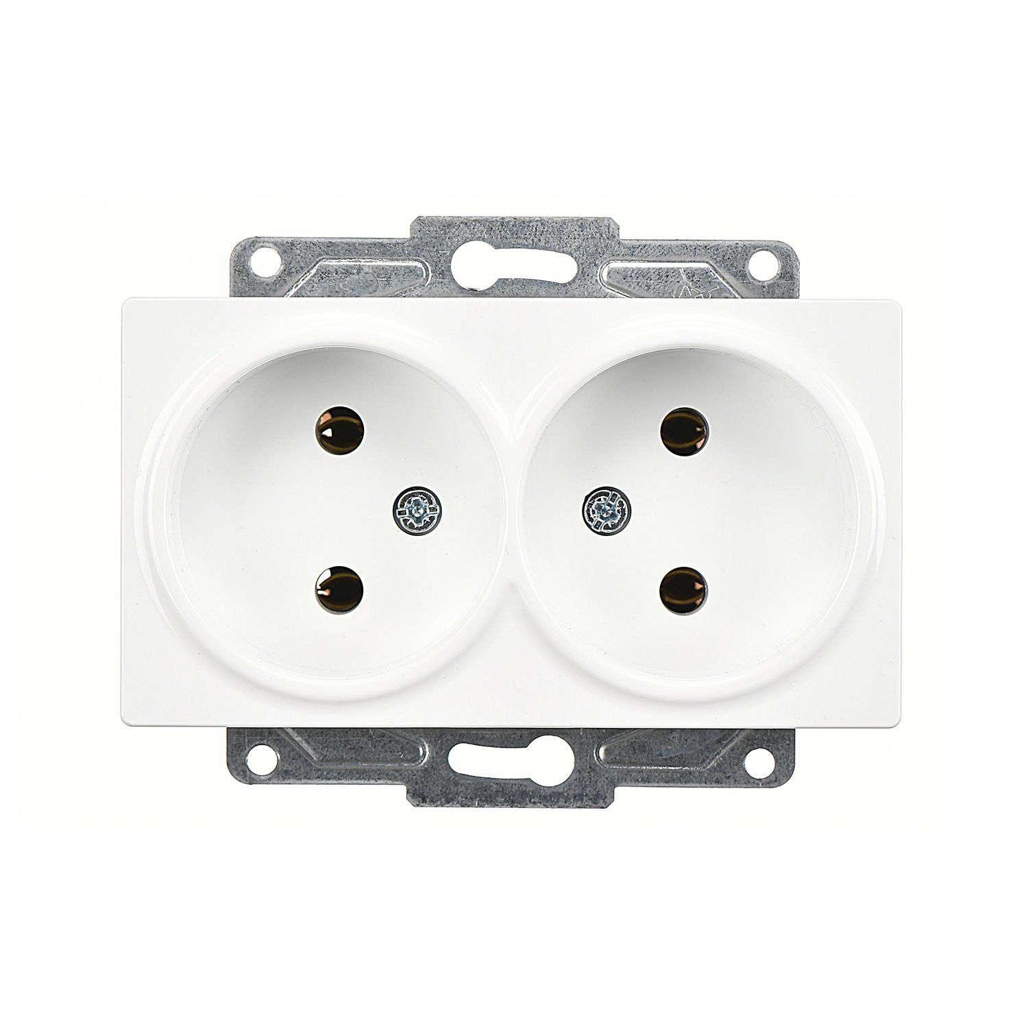 Günsan Eqona Beyaz İkili Priz- 16A 250V - Vidalı