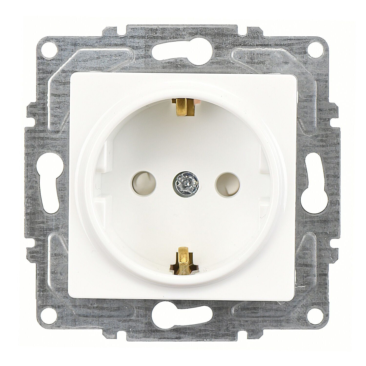 Günsan Eqona Beyaz Çocuk Korumalı Topraklı Priz- 16A 250V - Vidalı