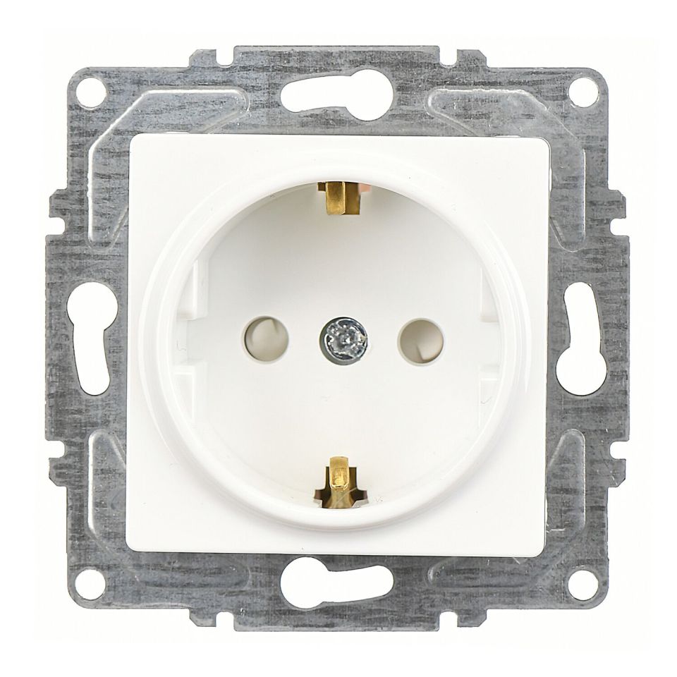 Günsan Eqona Beyaz Çocuk Korumalı Topraklı Priz- 16A 250V - Vidalı