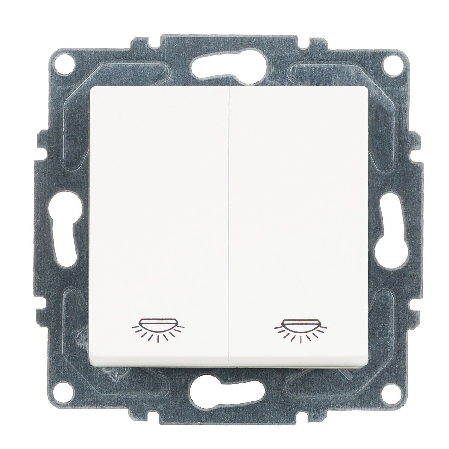 Günsan Eqona Beyaz Vidalı Komütatör Liht Anahtar 10AX 250V