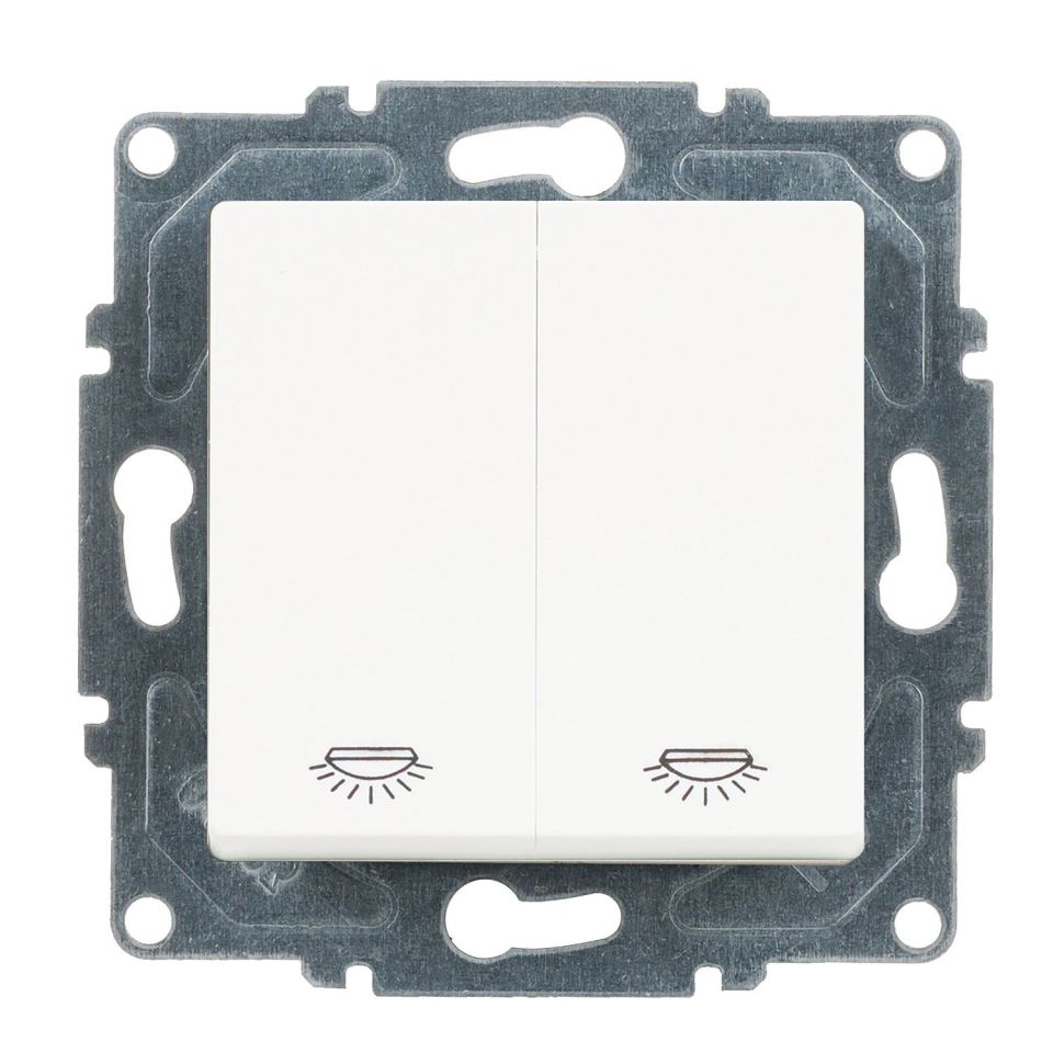 Günsan Eqona Beyaz Vidalı Komütatör Liht Anahtar 10AX 250V