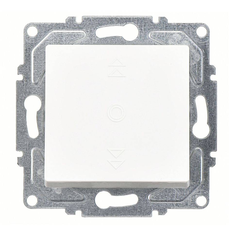 Günsan Eqona Beyaz Vidalı Jaluzi Kumanda Anahtarı - Tek Düğmeli 10AX 250V