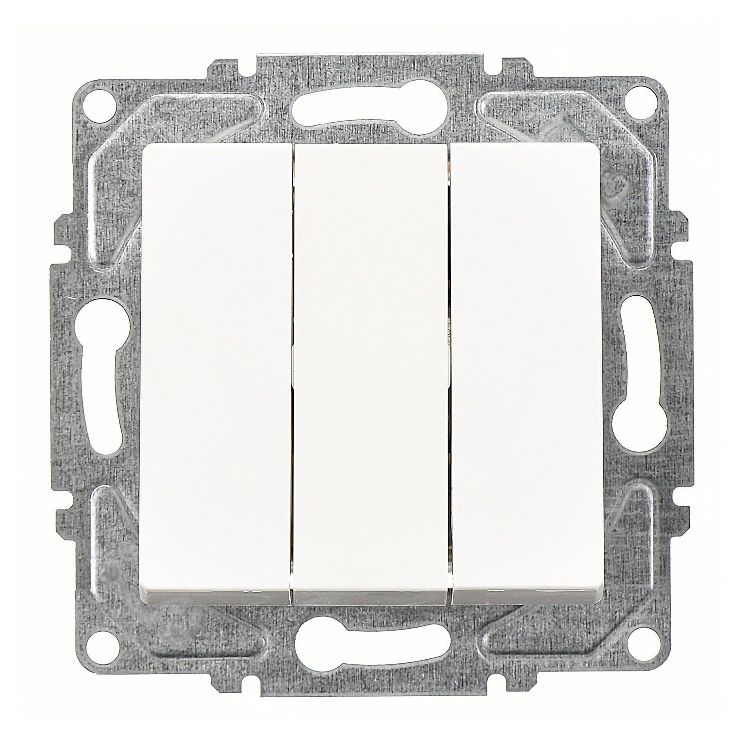 Günsan Eqona Beyaz Vidalı Üçlü Anahtar 10AX 250V