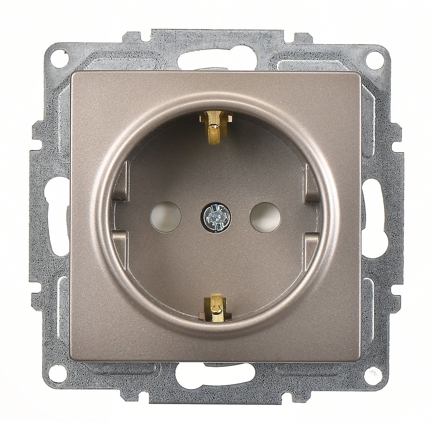 Günsan Visage Mocha Çocuk Korumalı Topraklı Priz - 16A 250V - Klipsli