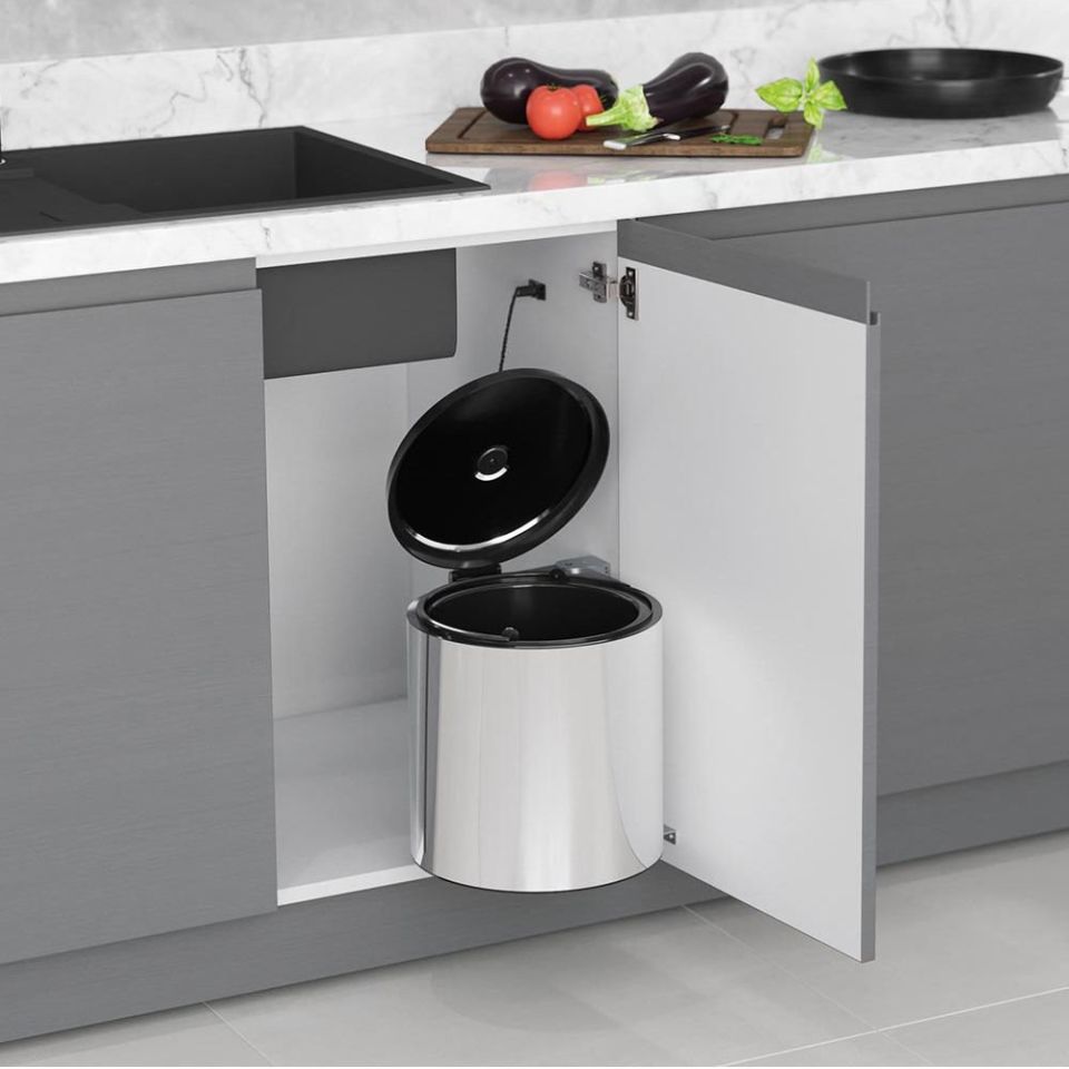 Kopya - Paslanmaz Krom Çelik 10 Litre Dolap Içi Çöp Kovası S 2251 Ss