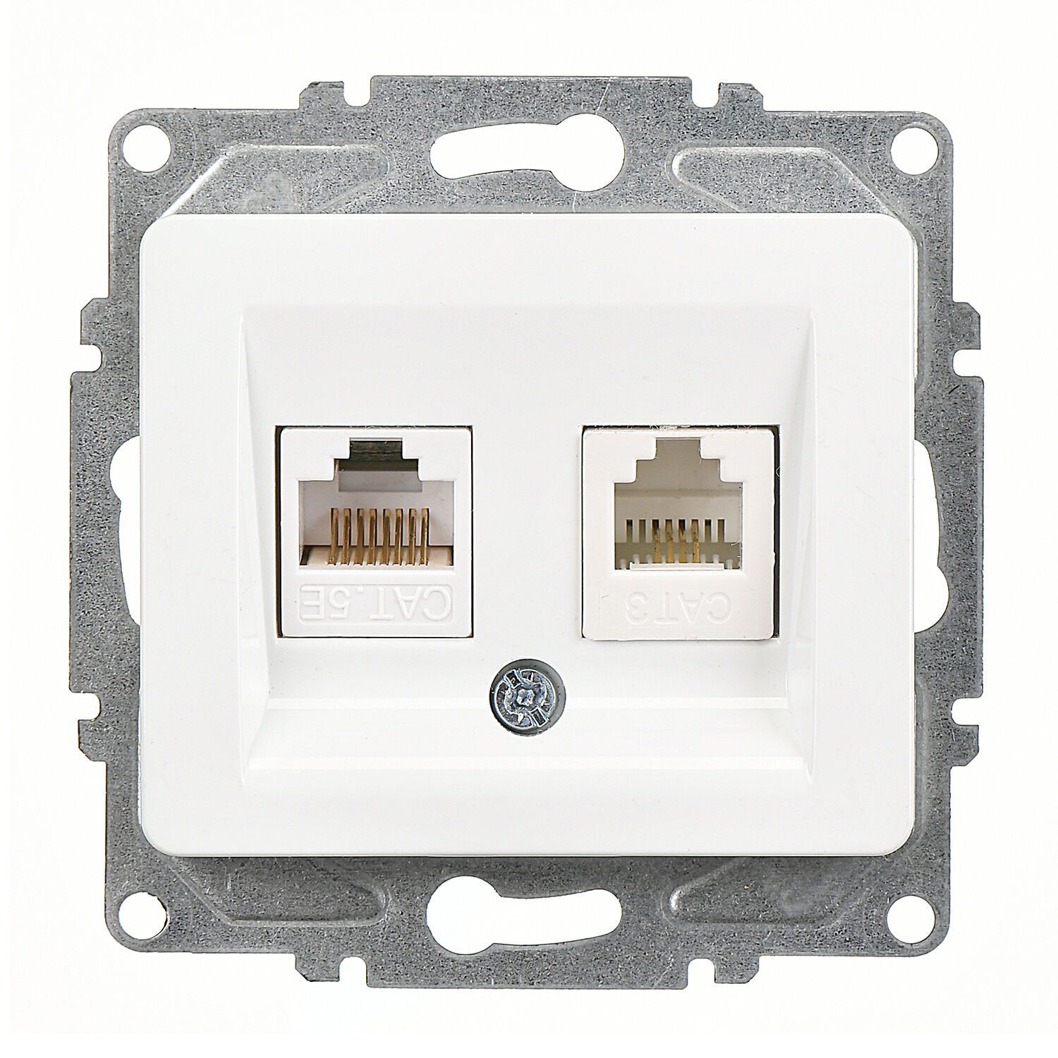 Günsan Fantasy Data + Nümeris Telefon Prizi (RJ45 Cat5E + Cat3) Beyaz