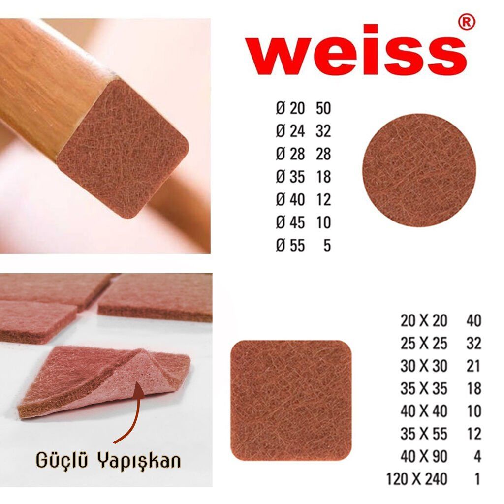 Yapışkan Yuvarlak Keçe Çap 35