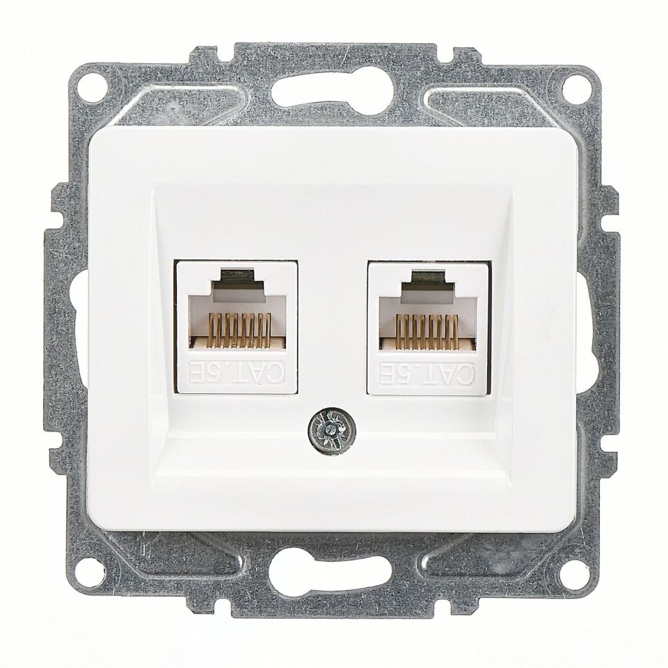 Günsan Fantasy Beyaz İkili Data Prizi (2 x RJ45 Cat5E)