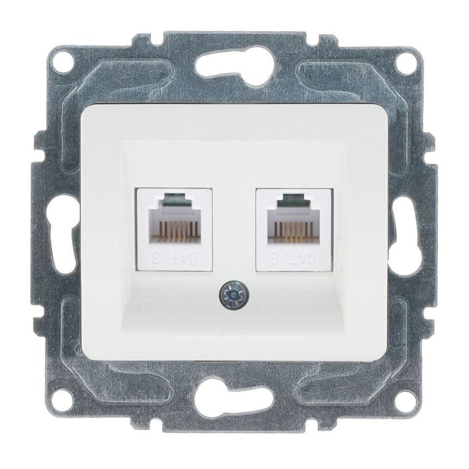 Günsan Fantasy İkili Nümeris Telefon Prizi (2 x Cat3) Beyaz