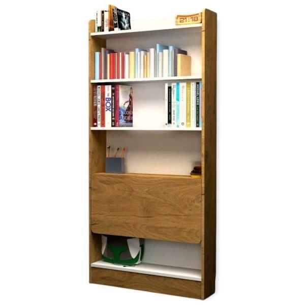 Katlanır Çalışma Masası + Kitaplık 180 x 80 x 20 + 40