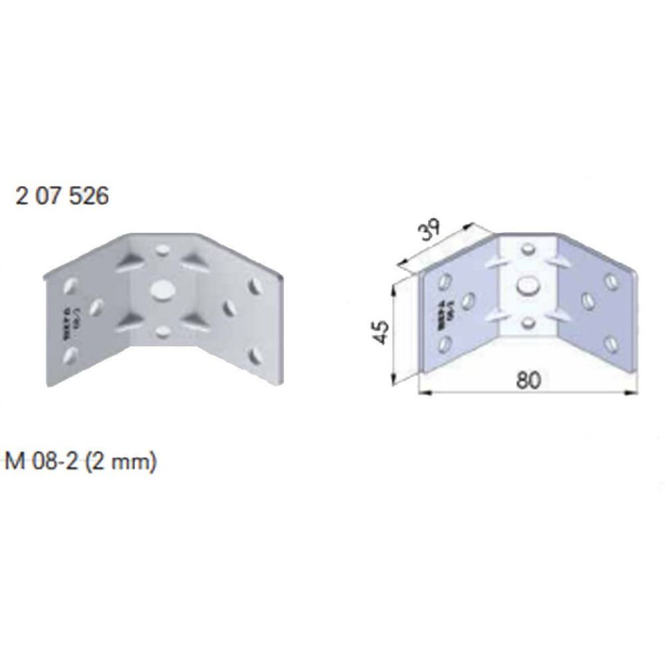 M 08-2 DÜZ KÖŞE BAĞLANTI ELEMANI