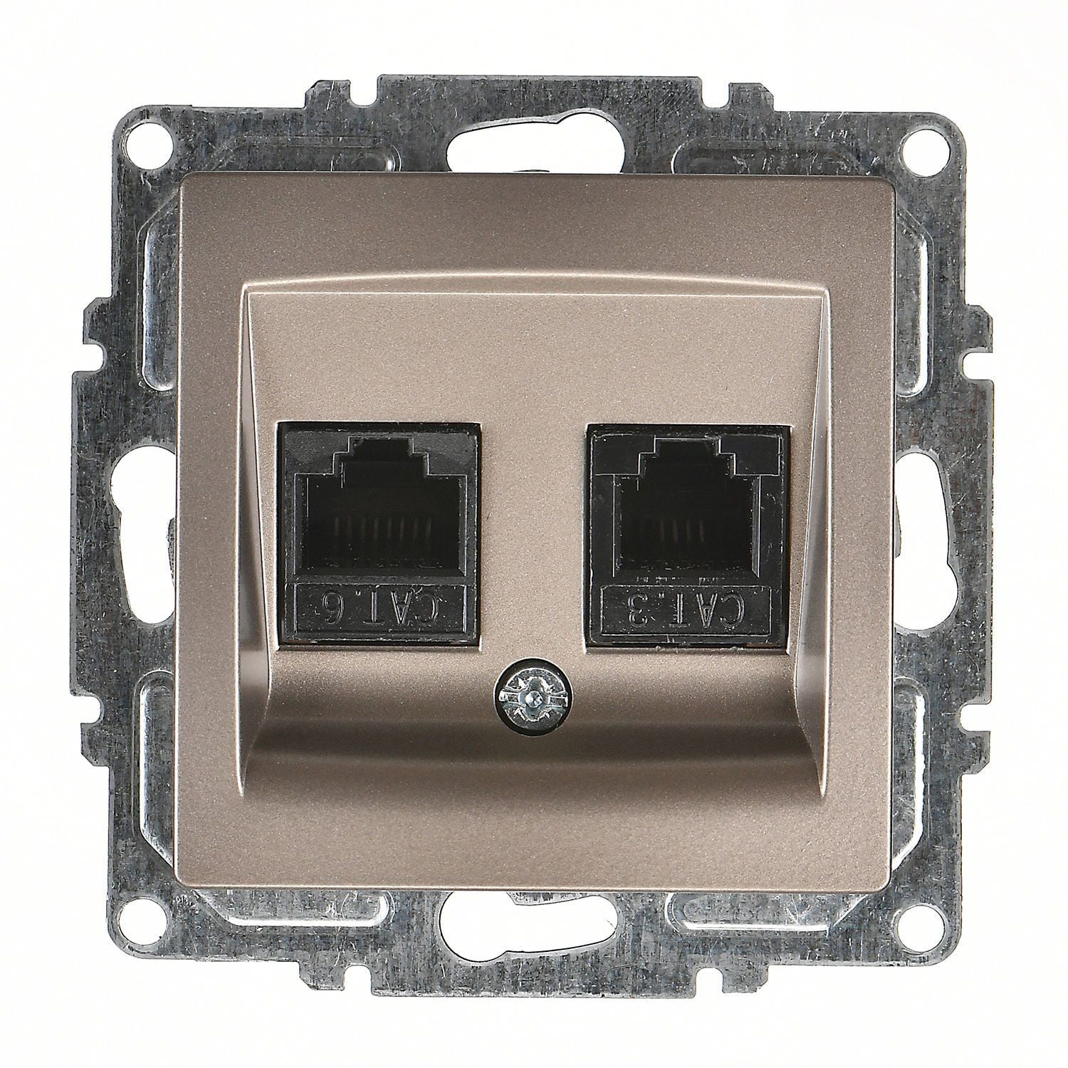 Günsan Valta Visage Data + Nümeris Telefon Prizi (RJ45 Cat6 + Cat3) Mocha