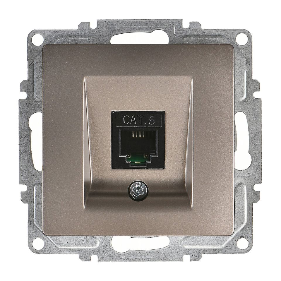 Günsan Visage Mocha Vidalı Tekli Data Prizi (RJ45 Cat6)