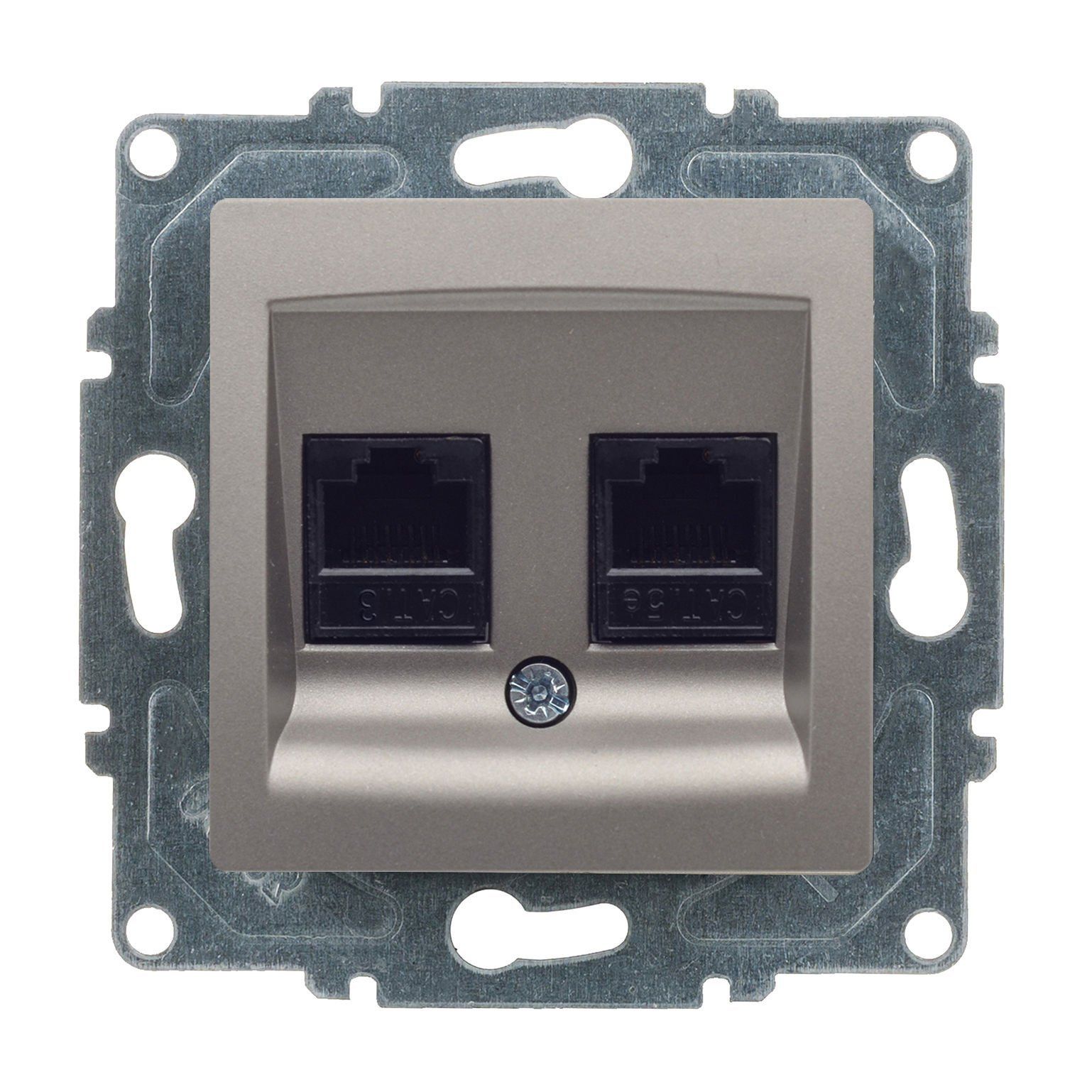 Günsan Valta Visage Data + Nümeris Telefon Prizi (RJ45 Cat5E + Cat3) Mocha