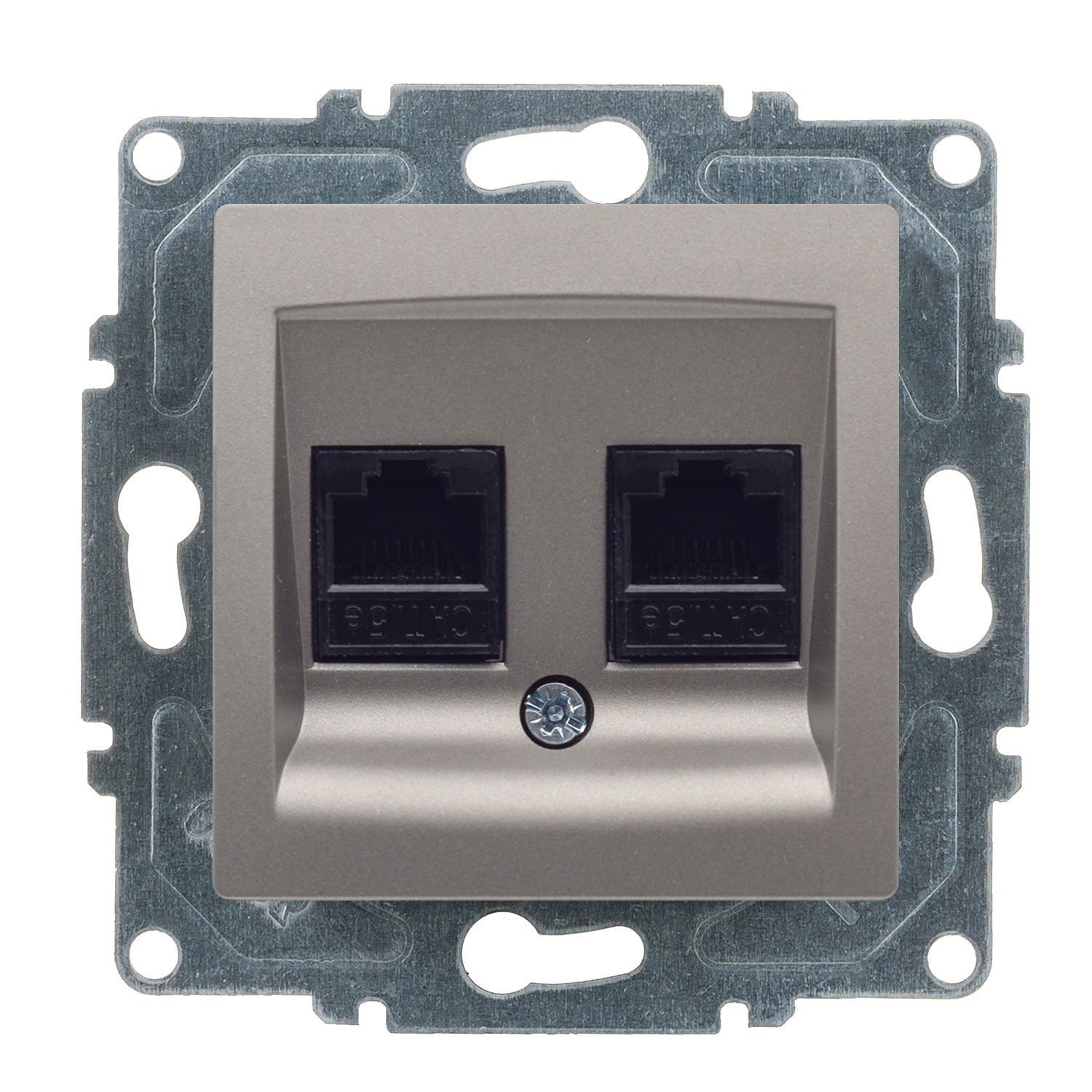 Günsan Visage Mocha Vidalı İkili Data Prizi (2 x RJ45 Cat5E)