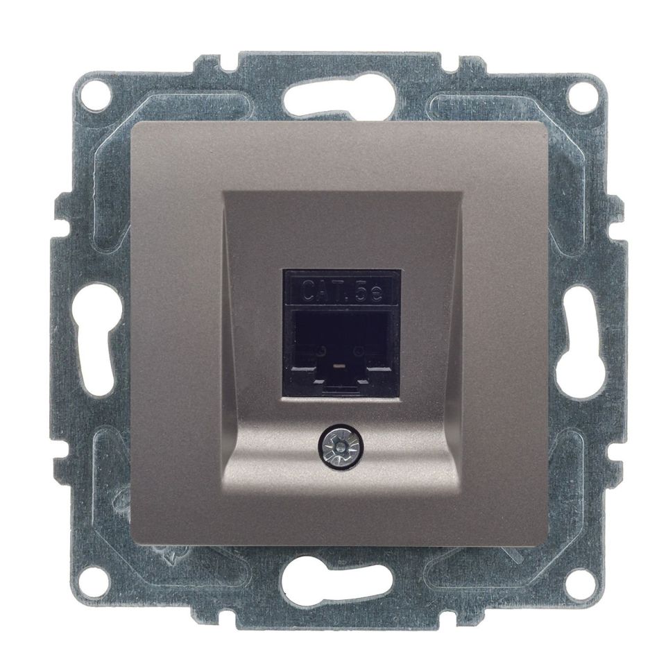 Günsan Visage Mocha Vidalı Tekli Data Prizi (RJ45 Cat5E)