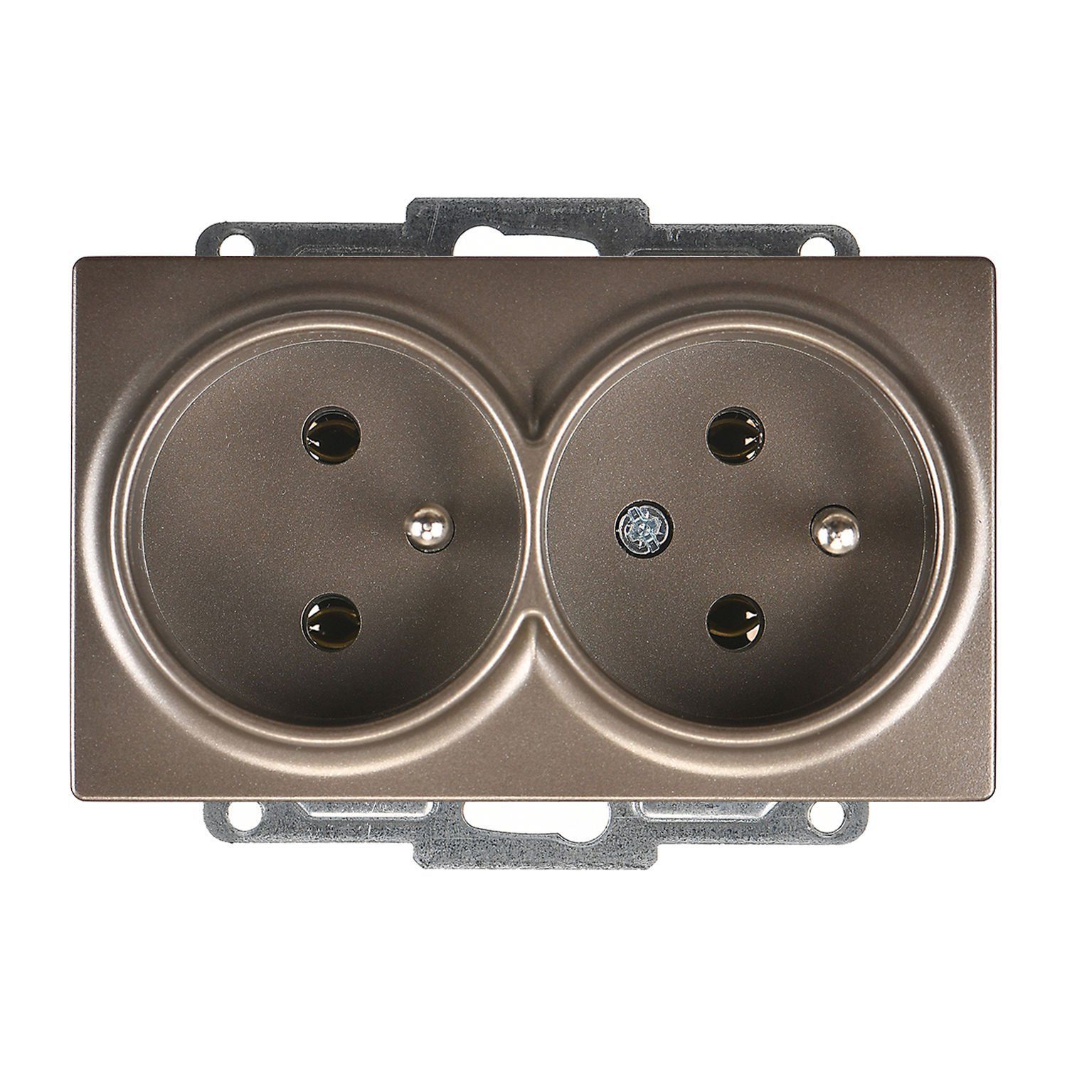 Günsan Visage Mocha İkili UPS Priz- 16A 250V - Vidalı