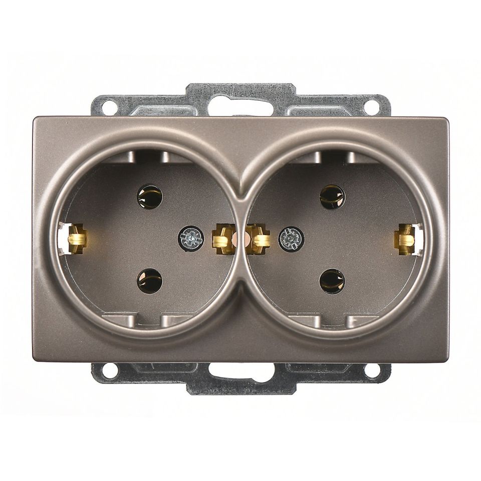 Günsan Visage İkili Topraklı Priz Mocha