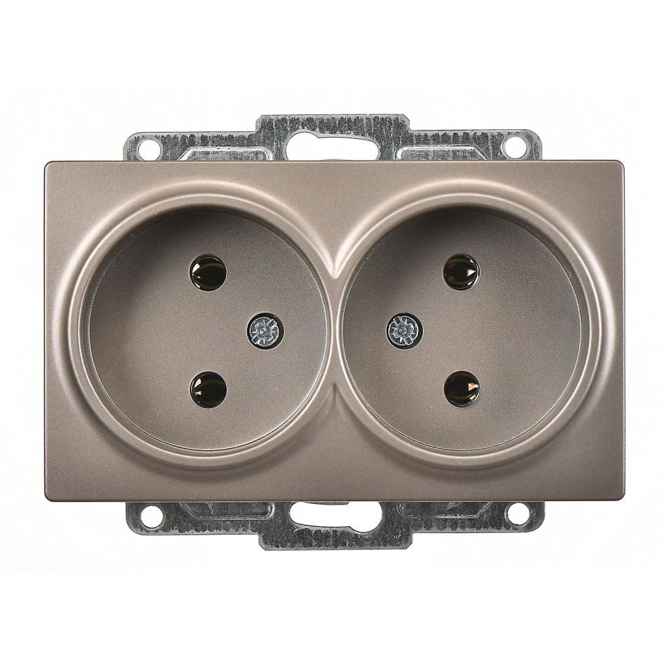 Günsan Visage Mocha İkili Priz- 16A 250V - Vidalı