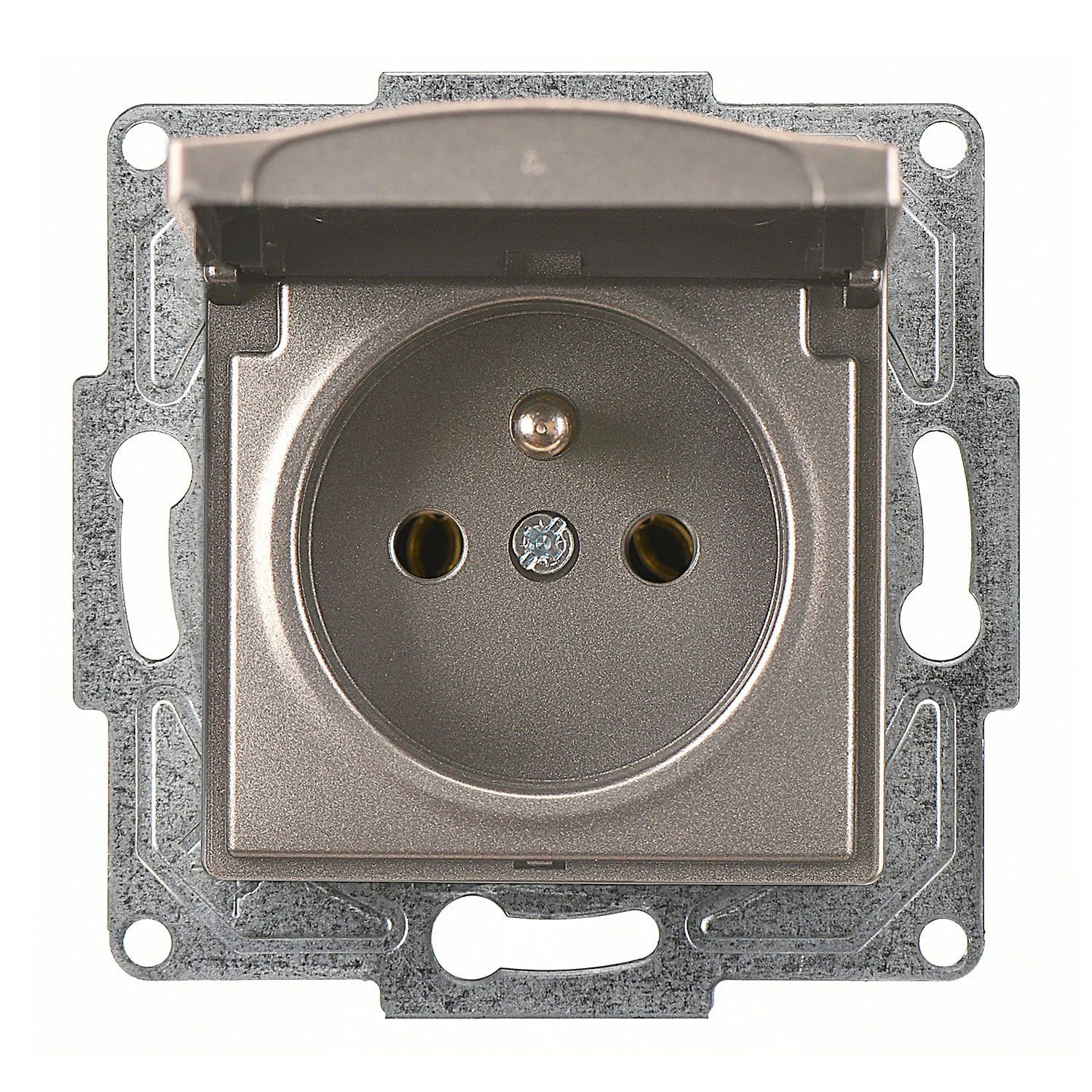 Günsan Visage Mocha Kapaklı UPS Priz - 16A 250V - Vidalı