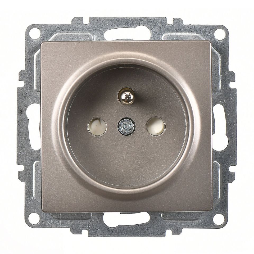 Günsan Visage Mocha Çocuk Korumalı UPS Priz - 16A 250V - Vidalı