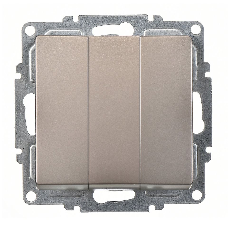 Günsan Visage Mocha Vidalı Üçlü Anahtar 10AX 250V