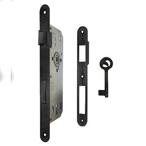 Doğanlar 45/90mm Oval Dar Ayna Mat Siyah Wc Kapı Kilidi