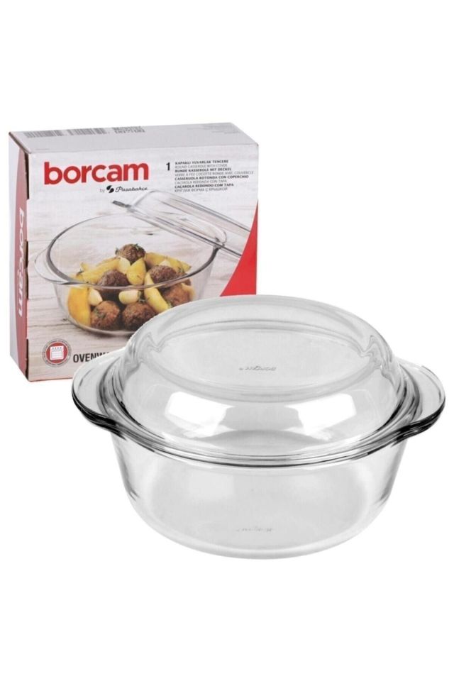 3'lü Kapaklı Borcam Yuvarlak Tencere