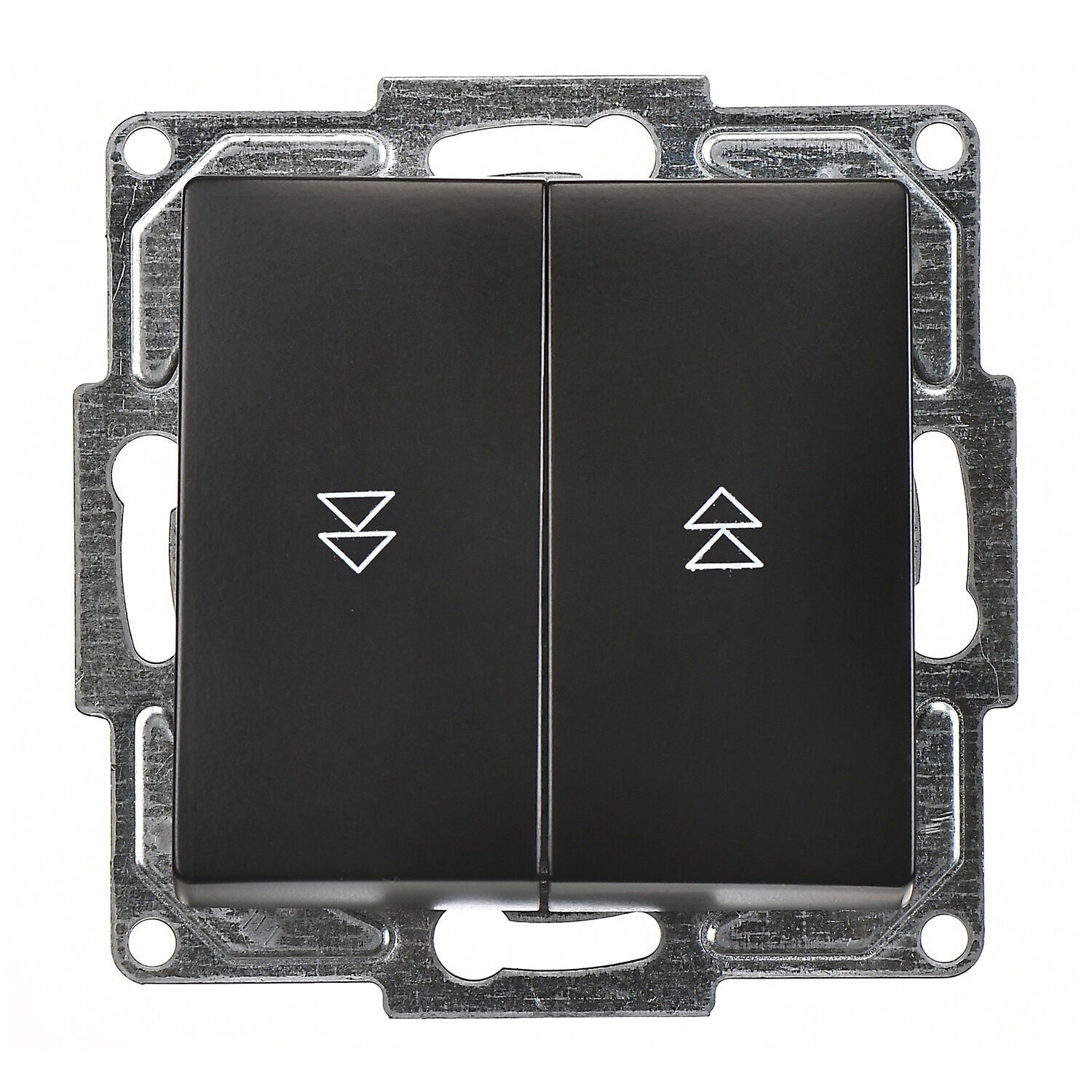 Günsan Visage Metalik Siyah Jaluzi Kumanda Anahtarı - İki Düğmeli ve Klipsli 10AX 250V