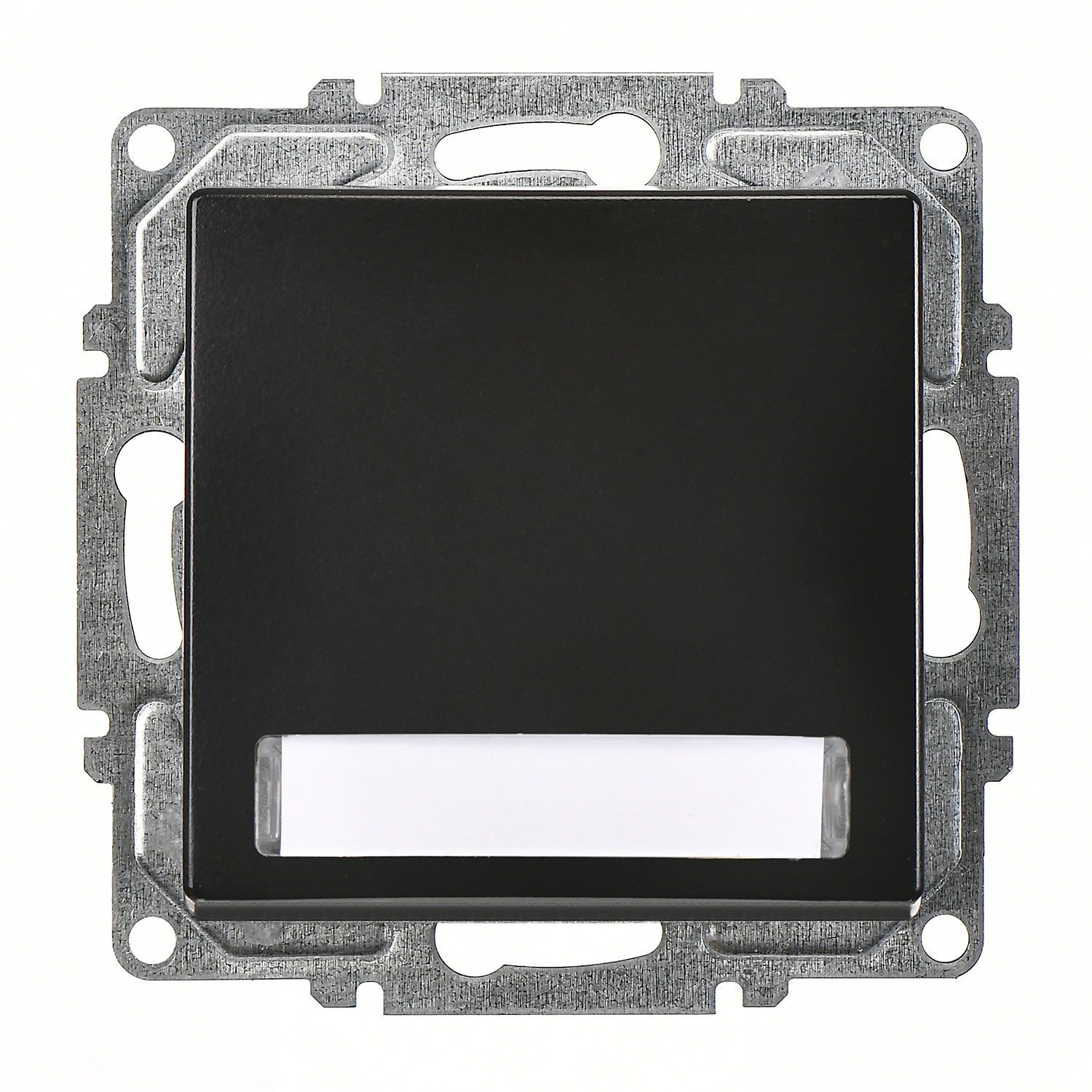 Günsan Visage Metalik Siyah Klipsli Işıklı Etiketli Zil Butonu 12V