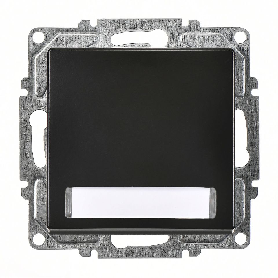 Günsan Visage Metalik Siyah Klipsli Işıklı Etiketli Zil Butonu 12V