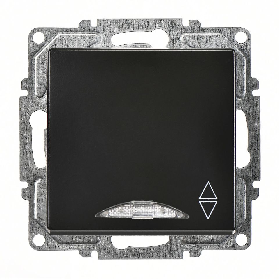 Günsan Visage Metalik Siyah Klipsli Işıklı Vavien Anahtar