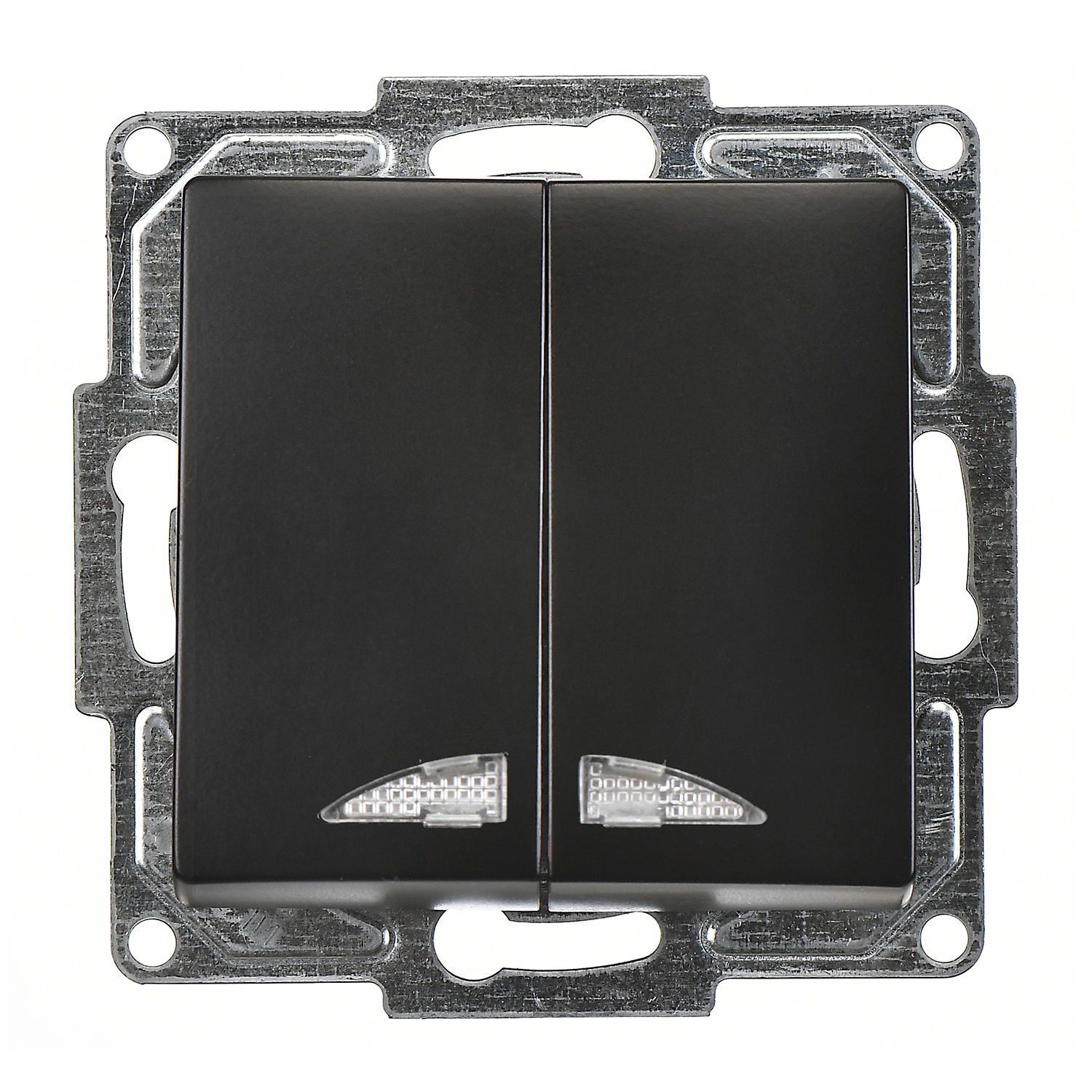 Günsan Visage Metalik Siyah Klipsli Işıklı Komütatör